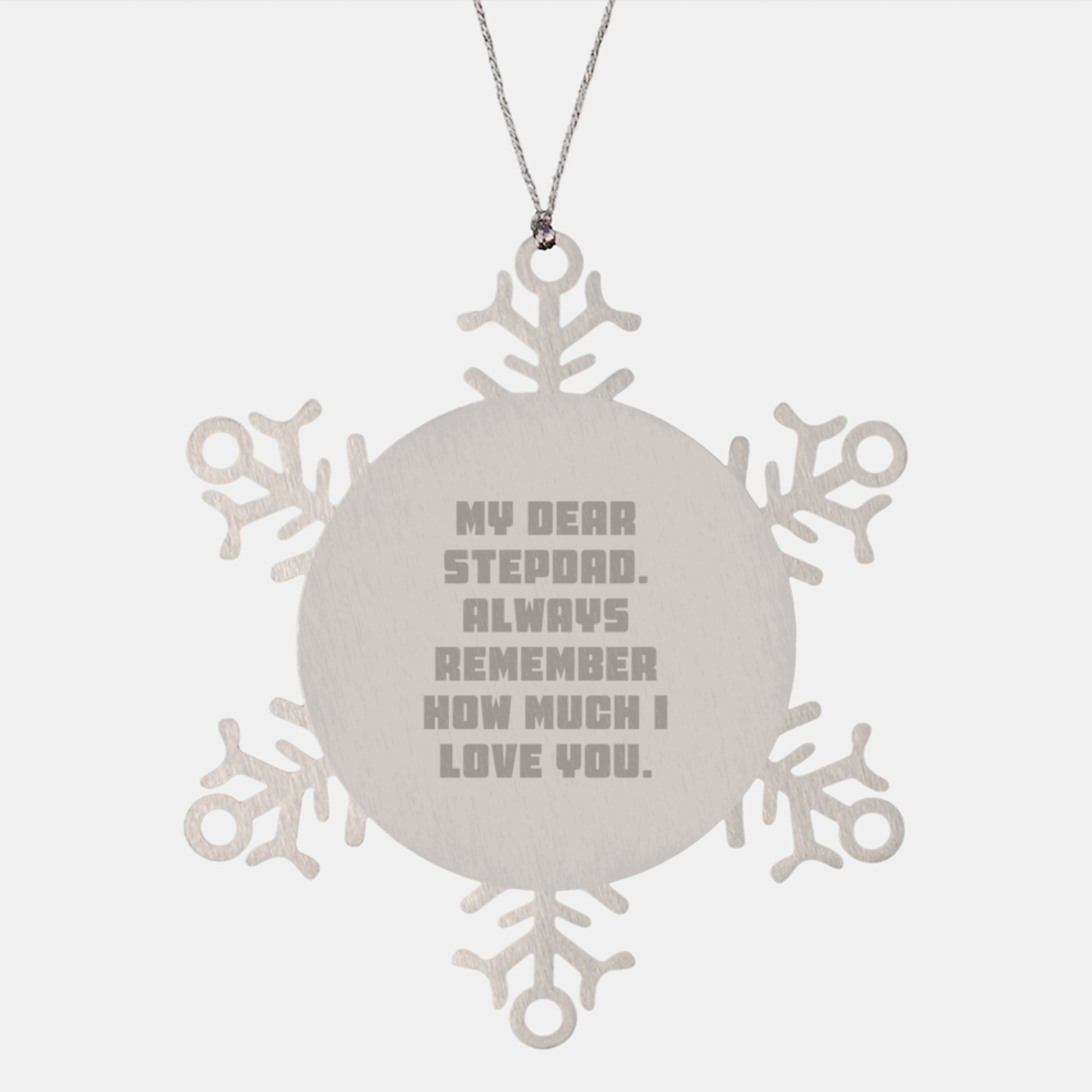 Funny Quotes for Stepdad, Snowflake Ornament Gifts from Men to Stepdad, Christmas Unique Gifts for Stepdad - Image 1