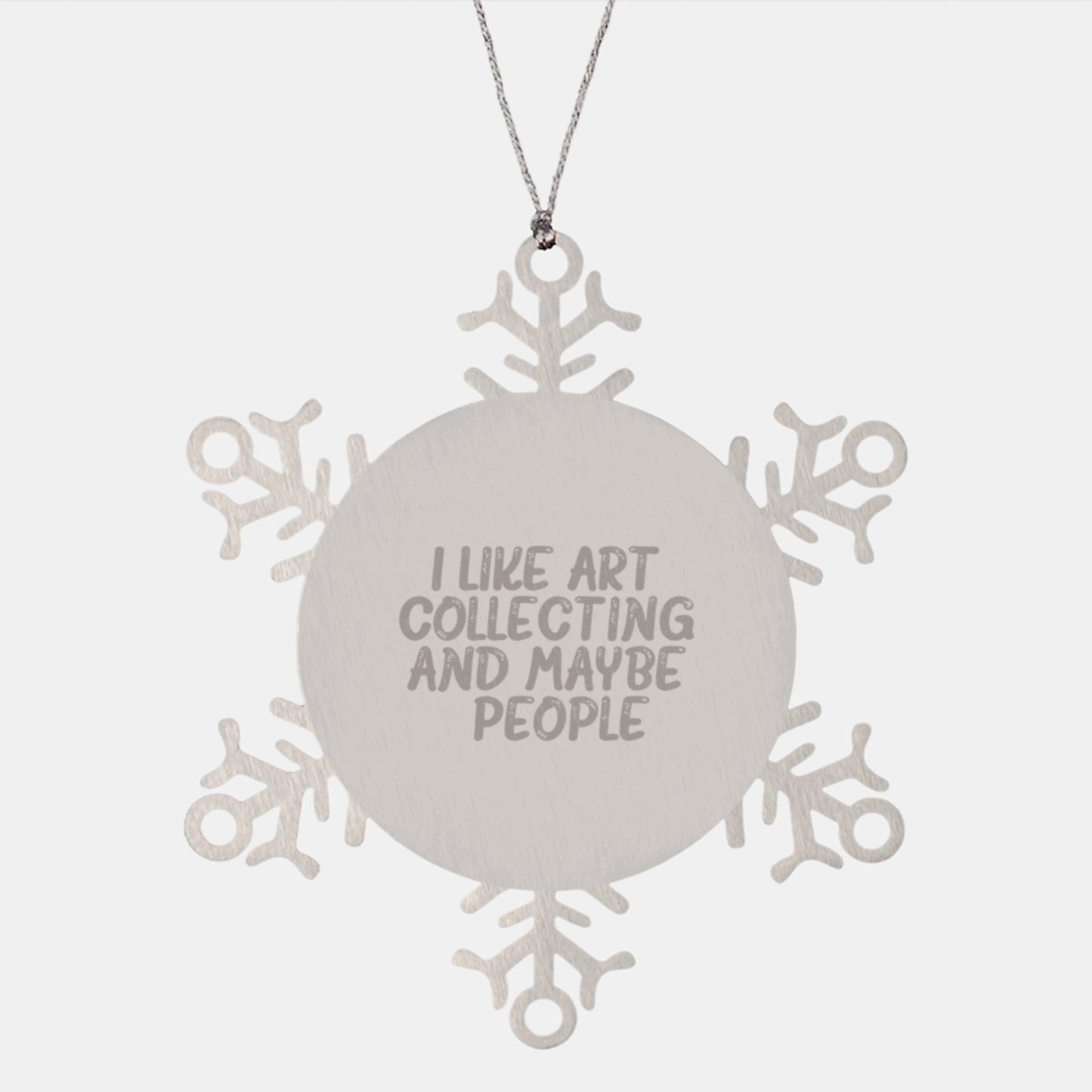 Snowflake Ornament Gifts from Men for Art Collecting Enthusiasts, Funny Quote - 'I Like Art Collecting And Maybe 3 People', Christmas Unique Gifts - Image 1