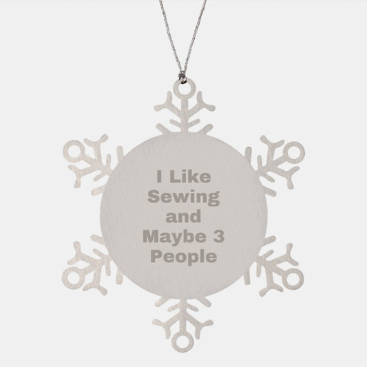 Sewing Gifts for Sewing Enthusiasts Funny Snowflake Ornament Gifts from Friends for Sewing Lover - Image 1