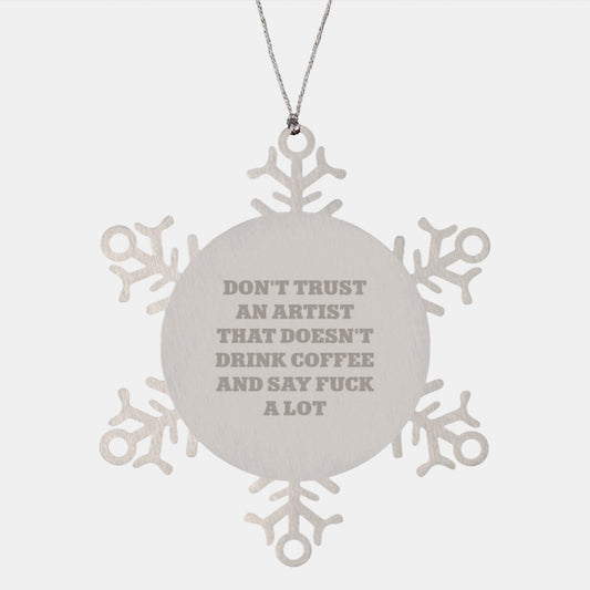 Unique Artist Snowflake Ornaments, Funny Inspirational Gifts from Friends to Artist Men, Women, Family, Coworkers for Christmas Unique Presents - Image 1