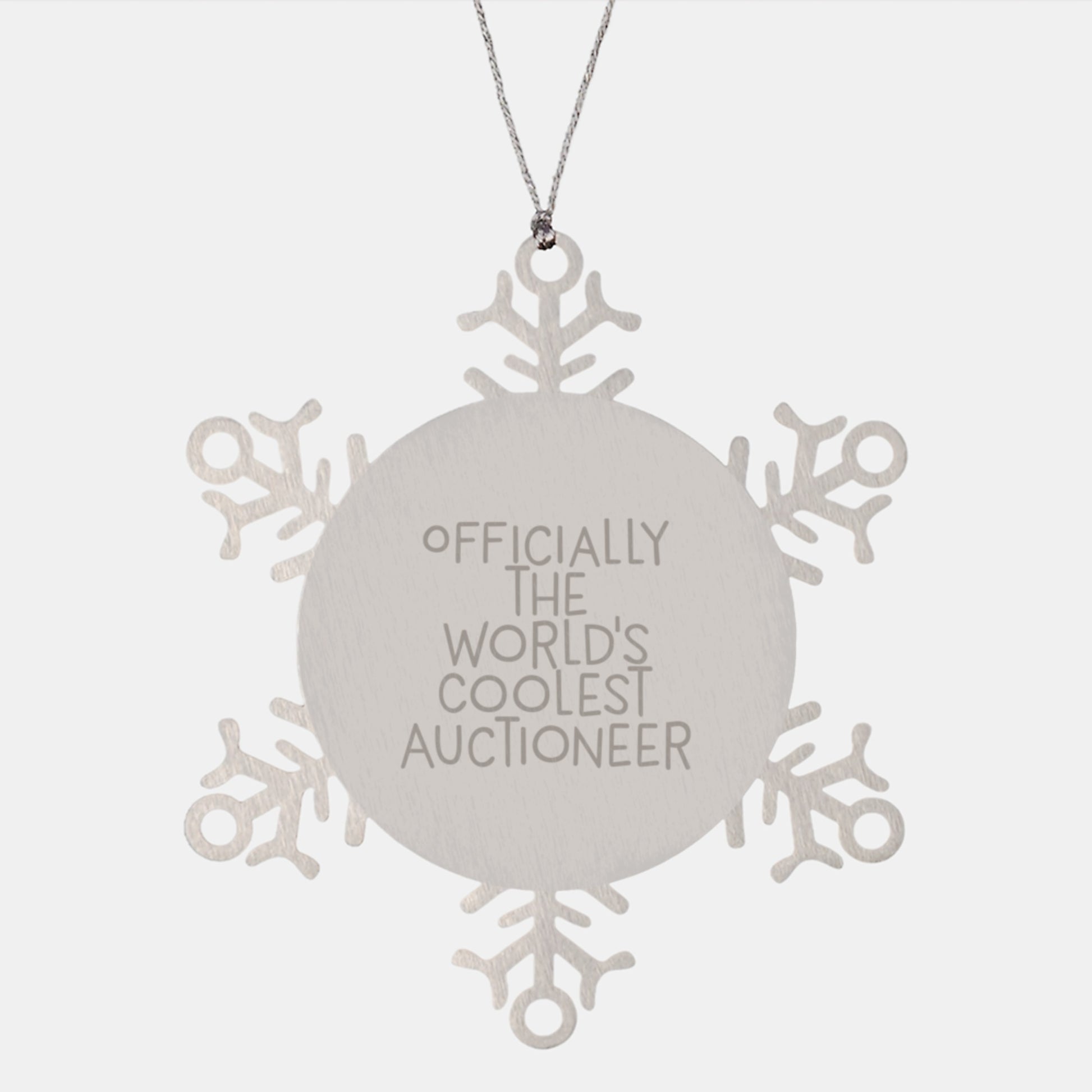 Funny Auctioneer Gifts from Men to Friends, World's Coolest Snowflake Ornament for Auctioneer, Christmas Unique Presents - Image 1