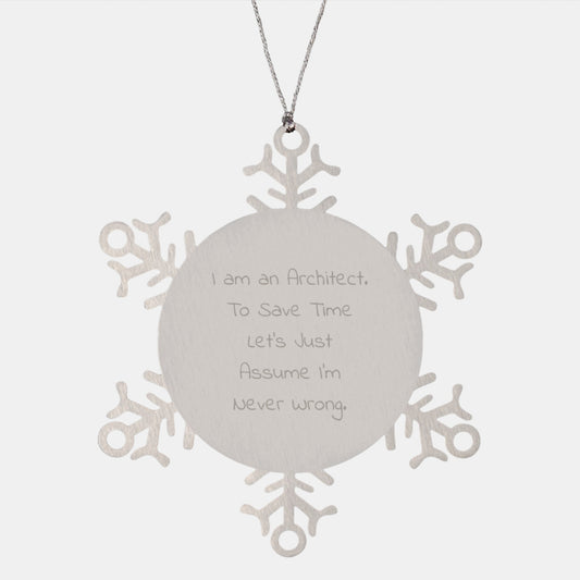 Funny Architect Snowflake Ornament Gifts from Friends to Family - Image 1