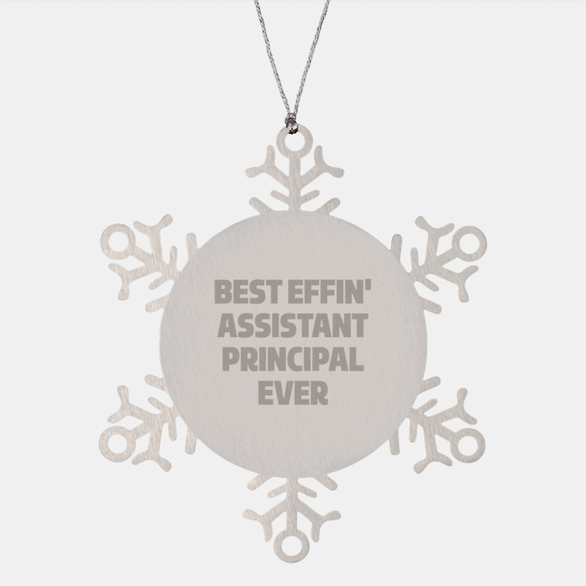 Funny Assistant Principal Gifts, Best Effin' Assistant Principal Ever Christmas Unique Gifts, Snowflake Ornament with Gifts from Friends to Assistant Principal - Image 1