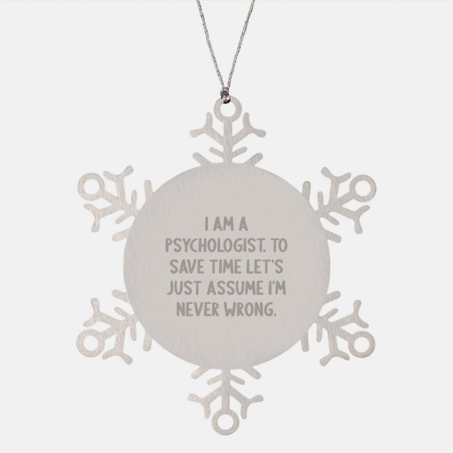 Funny Psychologist Snowflake Ornament Gifts for Christmas from Family, Friends, Coworkers, or Men, Women - Image 1