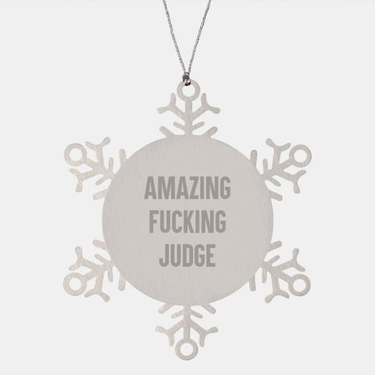 Funny Judge Snowflake Ornaments Gifts from Men to Judge Friends at Christmas Unique Gifts - Image 1
