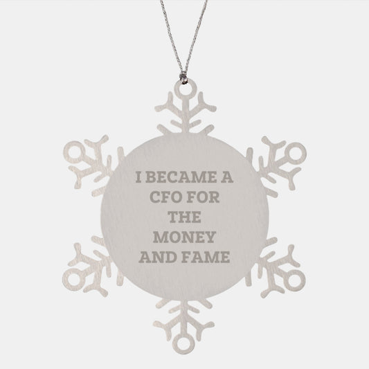Gifts from CFO Friends and Family, Unique CFO Snowflake Ornament, Funny CFO Quote Gifts for Christmas - Image 1