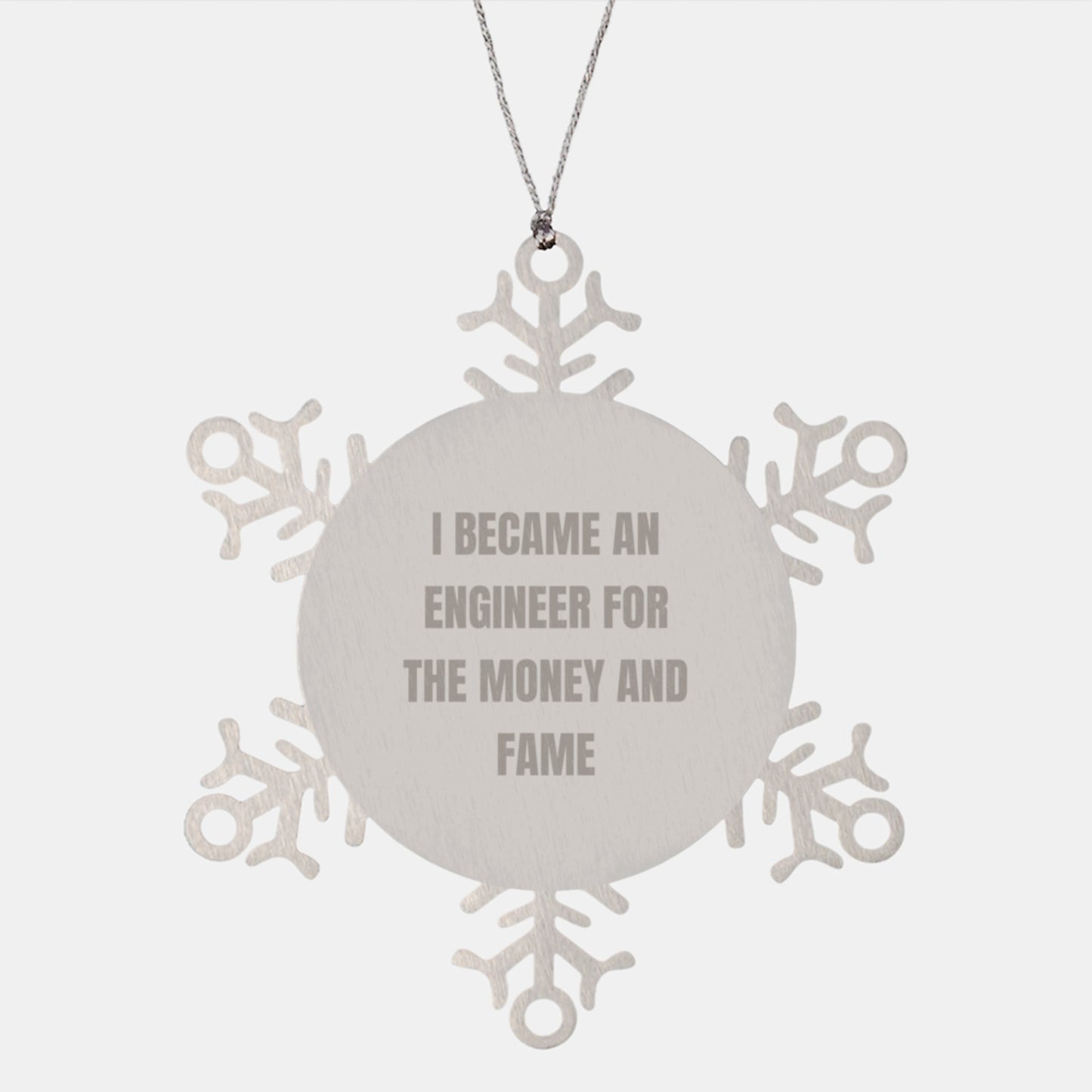 Funny Engineer Gifts from Family for Engineer Men Snowflake Ornament Christmas Unique Present - Image 1