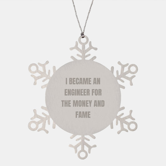 Funny Engineer Gifts from Family for Engineer Men Snowflake Ornament Christmas Unique Present - Image 1
