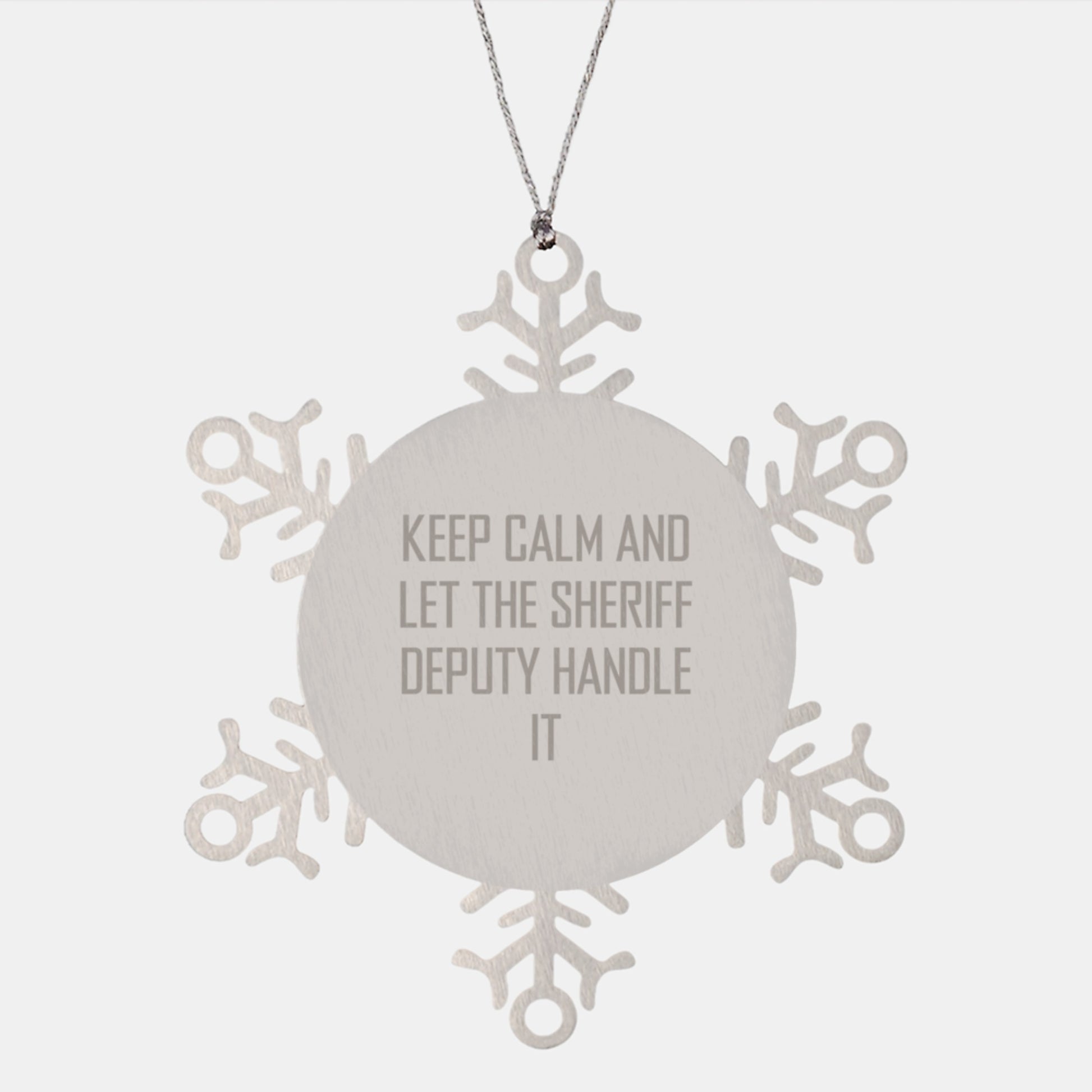 Funny Sheriff Deputy Snowflake Ornament Gifts from Family for Christmas Unique Sheriff Deputy Deputy Sheriff Christmas Unique Gifts - Image 1
