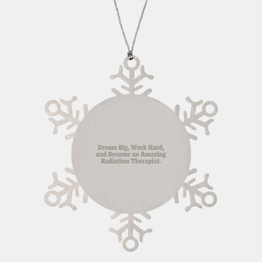 Inspirational Gifts from Women to Radiation Therapist Friends - Snowflake Ornament for Christmas Unique Gifts, Dream Big Quote - Image 1
