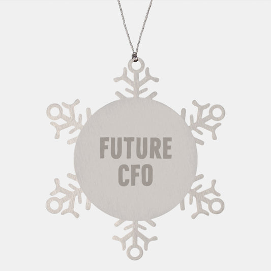 Funny CFO Gifts from Friends to Future CFOs, Christmas Unique Snowflake Ornaments for CFOs, CFO Quote Snowflake Decoration - Image 1