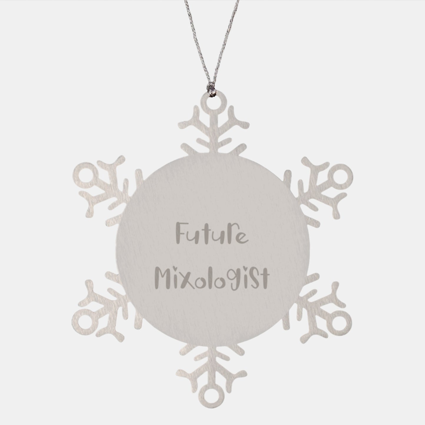 Future Mixologist Gifts from Friends, Snowflake Ornament for Christmas, 'May Your Cocktails Be as Unique as Your Personality' Mixologist Quote on Stainless Steel Ornament, Gifts for Men and Women - Image 1