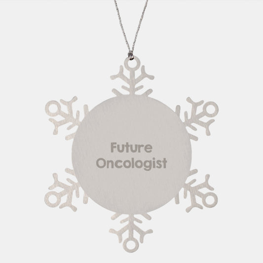 Funny Future Oncologist Quotes Snowflake Ornament Gifts from Friends for Oncologists, Christmas Unique Gifts for Men or Women Friends - Image 1