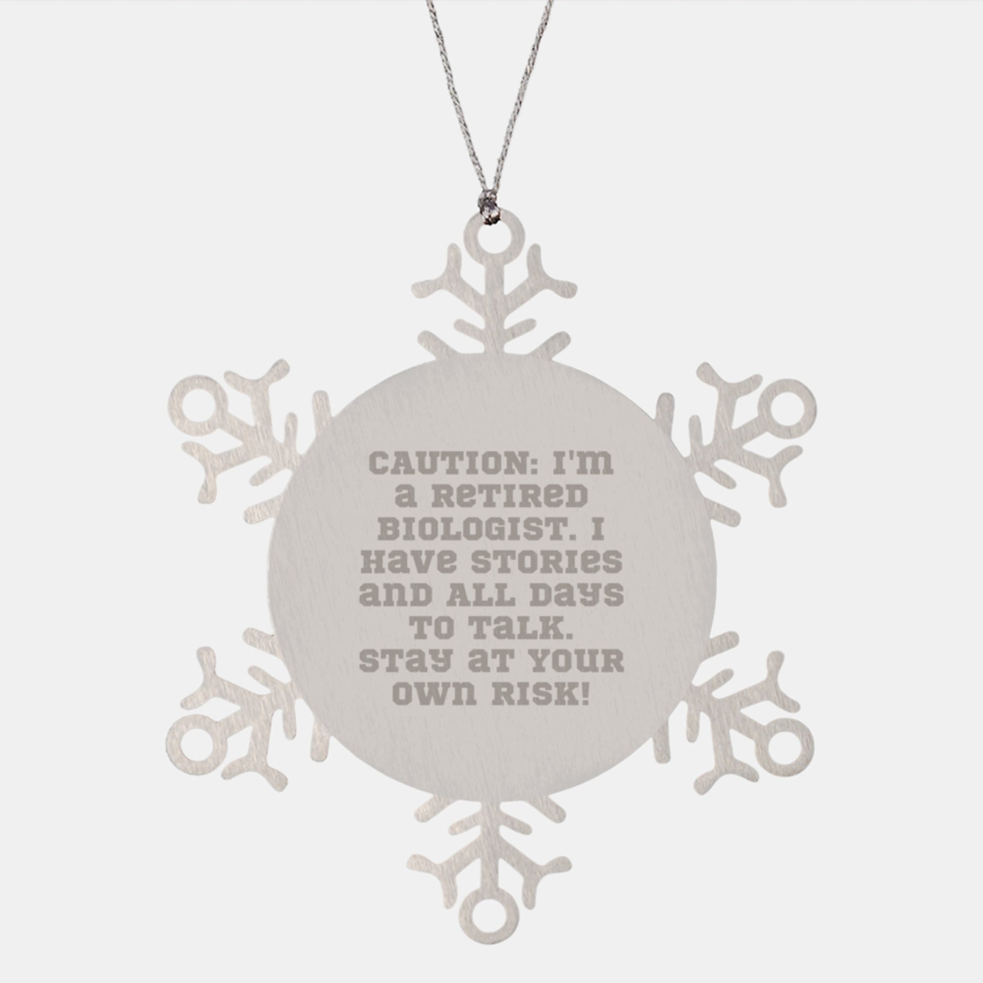 Funny Biologist Gifts from Men to Friends - Unique Christmas Snowflake Ornament Handmade with Premium Stainless Steel, 3.14 inches in Diameter - Image 1