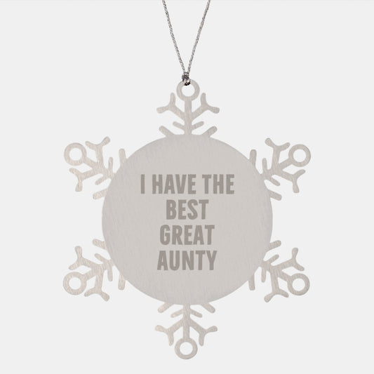 Funny Aunty Gifts from Family, Snowflake Ornament, I Have The Best Great Aunty Christmas Unique - Image 1