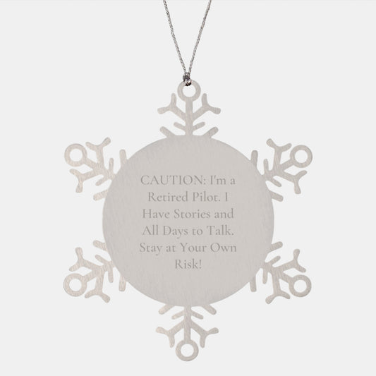 Pilot Snowflake Ornament, Funny Quote Gifts from Friends, Christmas Unique Presents for Men - Image 1