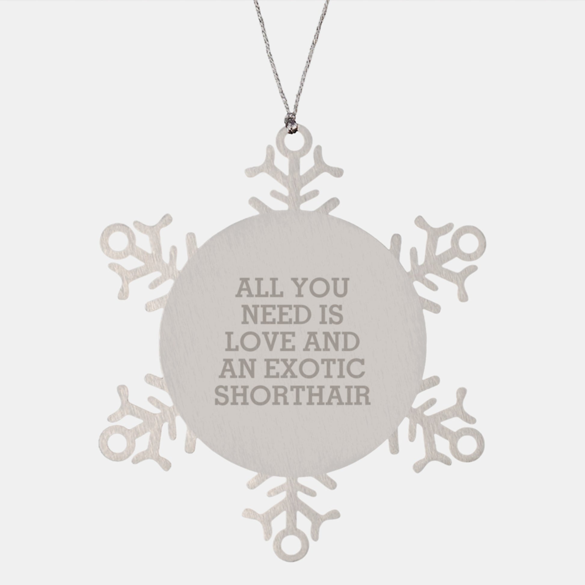 Exotic Shorthair Cat Love Snowflake Ornament Gifts from Friends and Family for Christmas - Image 1
