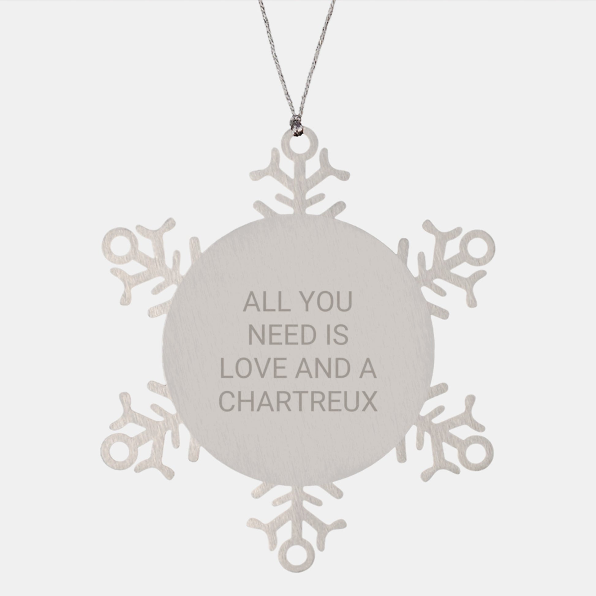 Chartreux Cat Lover Gifts - Unique Snowflake Ornament, Funny Quote 'All You Need Is Love And A Chartreux' for Men, Women, Friends, Coworkers, Family - Christmas Unique Gifts - Image 1