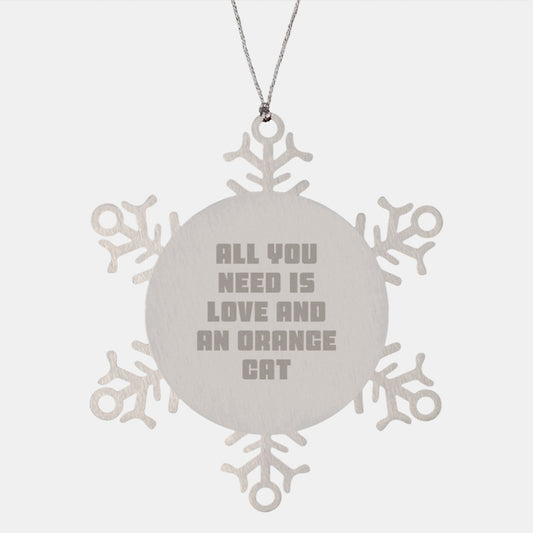 Unique Orange Cat Snowflake Ornament Gifts from Friends for Orange Cat Lovers Christmas Unique Gifts - Image 1