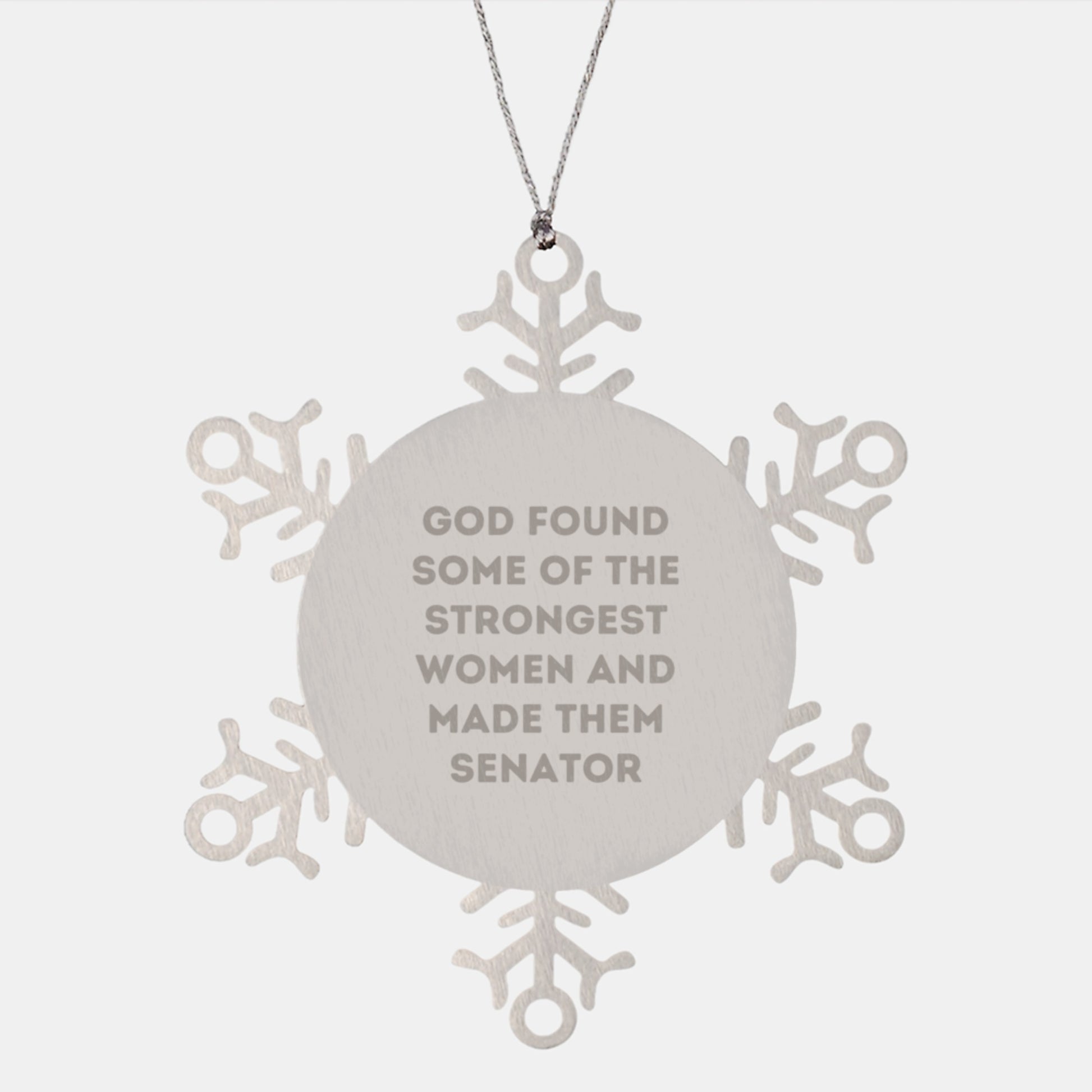 Senator Snowflake Ornaments, Funny Gifts for Senator, Christmas Unique Gifts from Friends, Snowflake Ornament for Senator, Inspirational Quote - Image 1