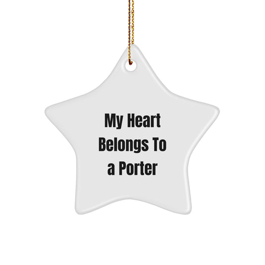 Funny Gifts for Porter from Friends, Funny Star Ornament for Christmas Unique Gifts - Image 1