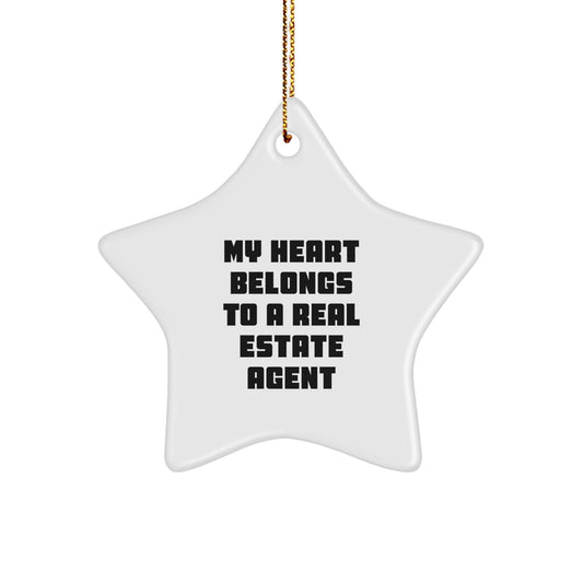 Funny Real Estate Agent Gifts from Friends, Inspirational Star Ornament for Real Estate Agent Men, Christmas Unique Gifts for Him - Image 1