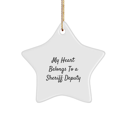 Funny Sheriff Deputy Gifts from Friends - Star Ornament for Christmas Unique Gifts for Him - Image 1