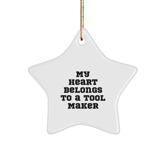 Funny Tool Maker Christmas Unique Gifts from Friends for Tool Maker Lover Star Ornament - Image 1