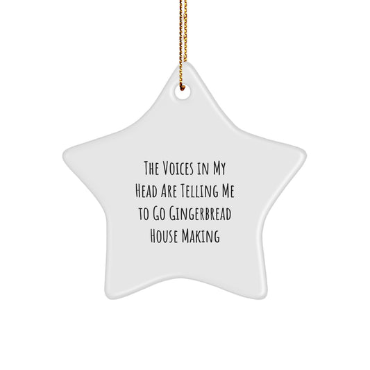 Funny Gingerbread House Making Christmas Star Ornament Gifts from Men to Friends, Christmas Unique Gifts for Gingerbread House Making Enthusiasts - Image 1