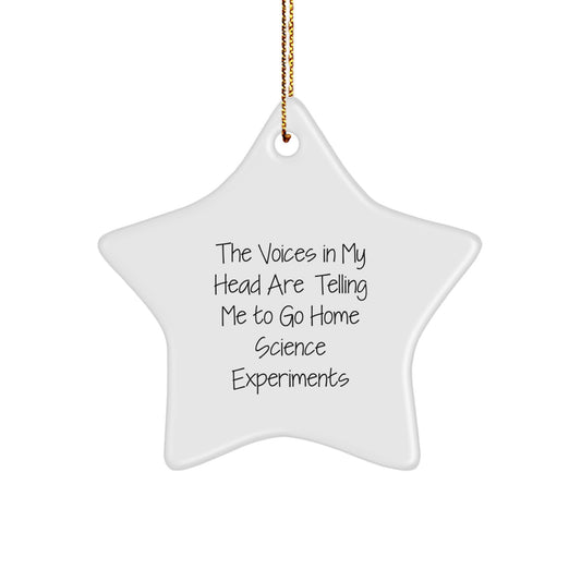 Funny Home Science Experiments Gifts - 'The Voices In My Head Are Telling Me' Star Ornament Christmas Unique - Image 1