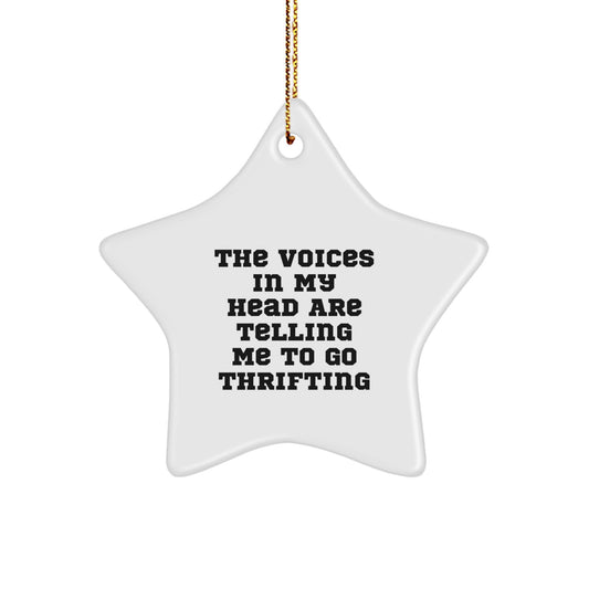 Funny Quotes Thrifting Gifts for Men, Unique Star Ornament Christmas Decorations from Wife, Husband, Friends, Family - Image 1