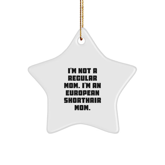 Unique European Shorthair Cat Mom Gifts from Family, Fun European Shorthair Cat Star Ornament European Shorthair Cat Christmas Special - Image 1