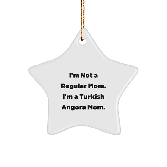 Turkish Angora Mom's Funny Gift for Cat Lovers, Star Ornament for Christmas - Image 1