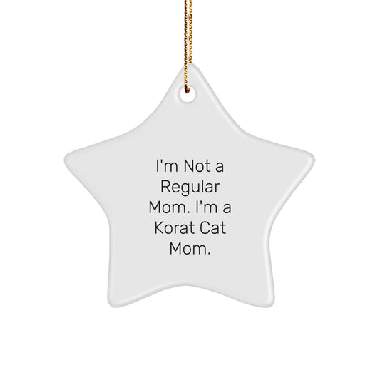 Korat Cat Mom's Funny Christmas Unique Gift, Korat Cat Star Ornament, Gifts from Friends and Family to Korat Cat Lovers - Image 1