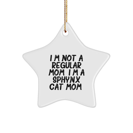'Sphynx Cat Mom' Star Ornament, Funny Gifts from Family for Sphynx Cat Lovers, Christmas Unique Gifts for Her - Image 1