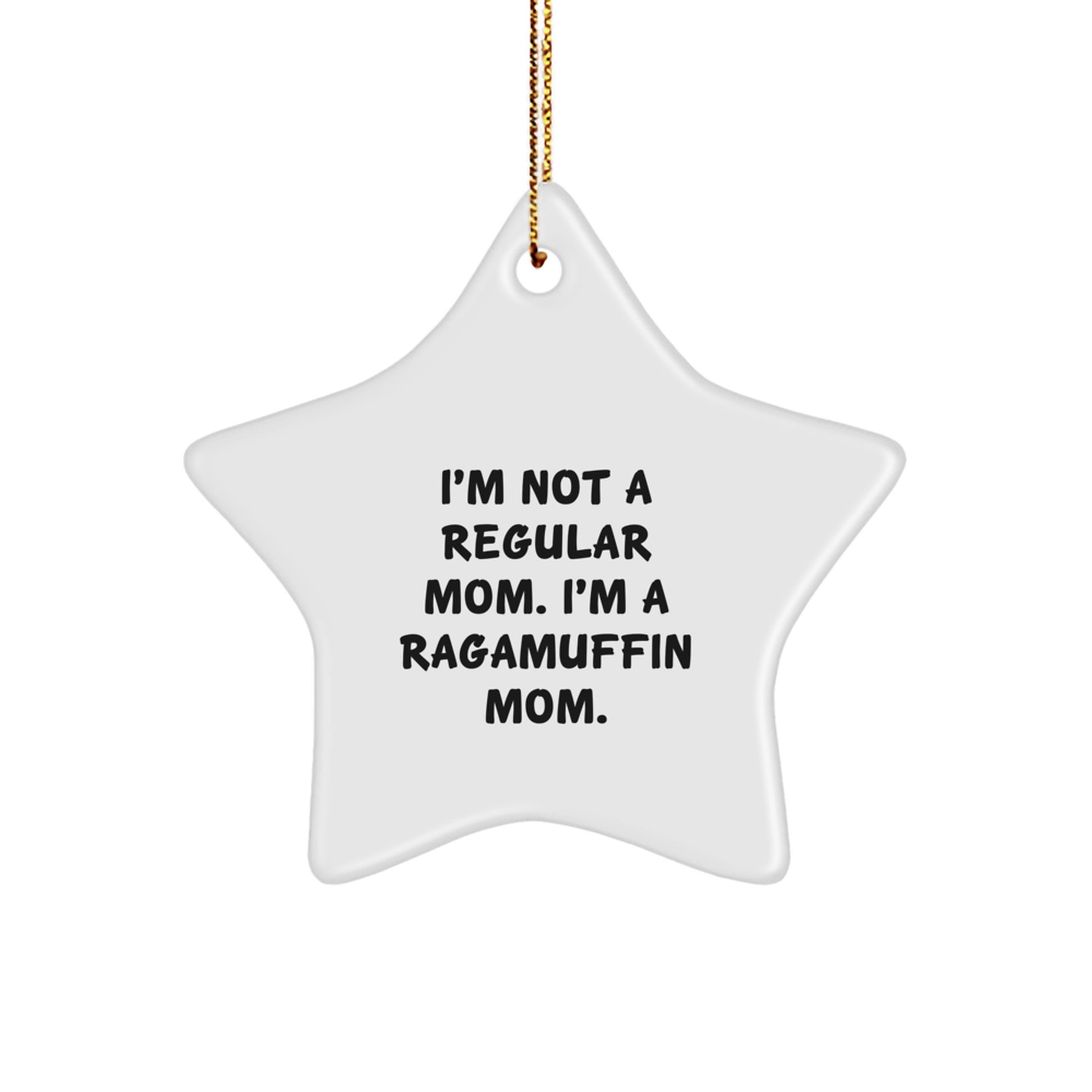 Ragamuffin Cat Mom Star Ornament, Funny Gift from Friends, Gifts for Christmas - Image 1
