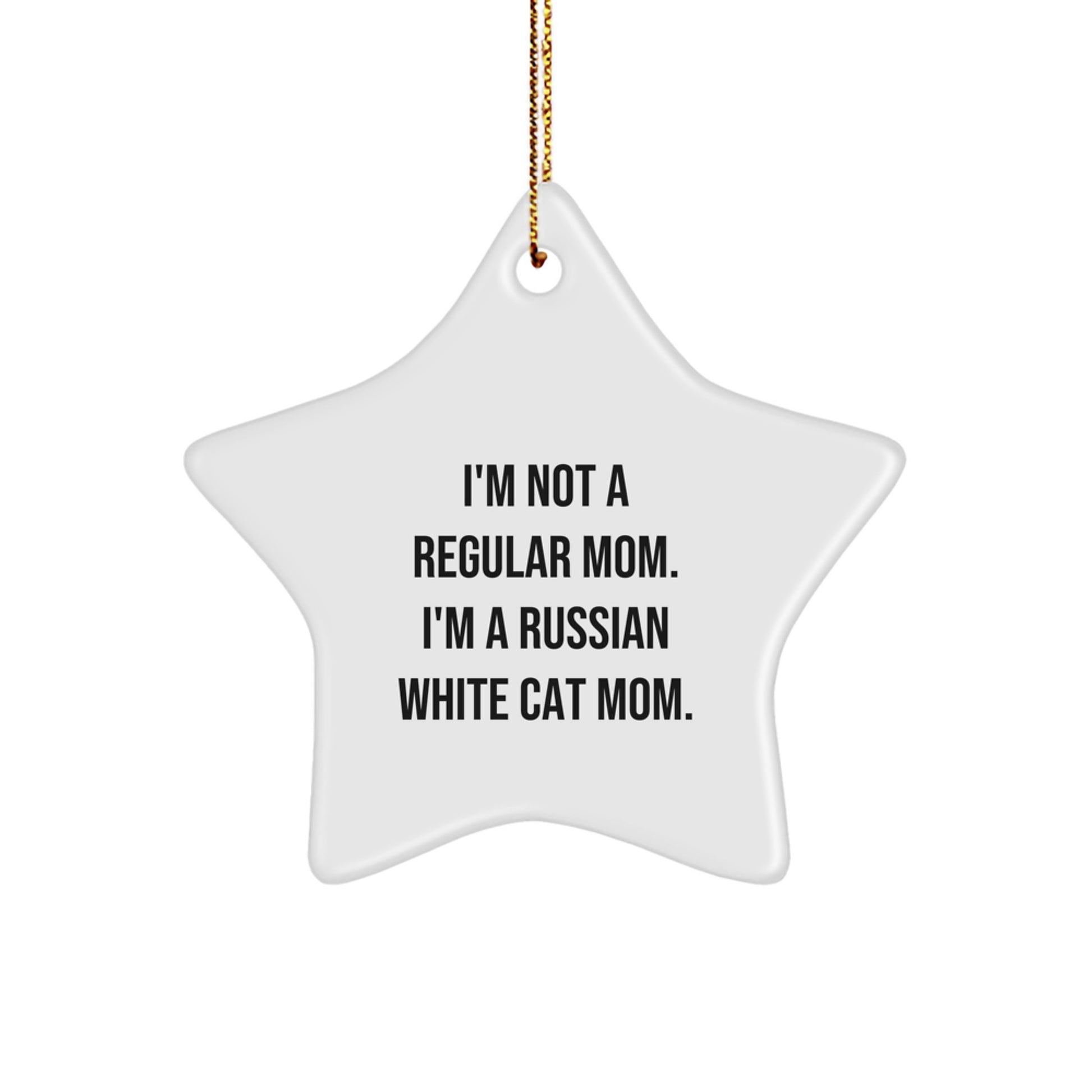 Russian White Cat Mom's Funny Star Ornament Gifts from Family to Russian White Cat, Christmas Unique Gifts - Image 1