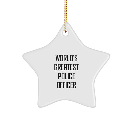 Funny Police Officer Star Ornament Gifts from Family to World's Greatest Police Officer Friends at Christmas Unique Gifts - Image 1