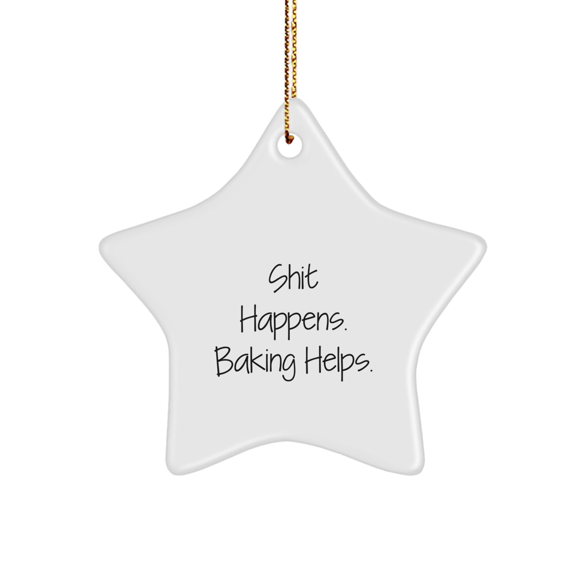 Funny Baking Gifts for Friends - Baking Star Ornament with Festive Gold Cord - Christmas Unique Gifts from Men to Women - Image 1
