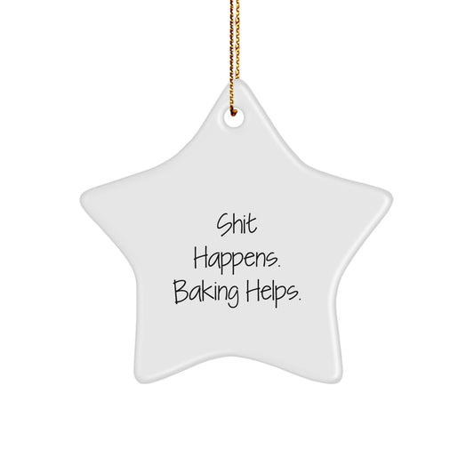 Funny Baking Gifts for Friends - Baking Star Ornament with Festive Gold Cord - Christmas Unique Gifts from Men to Women - Image 1