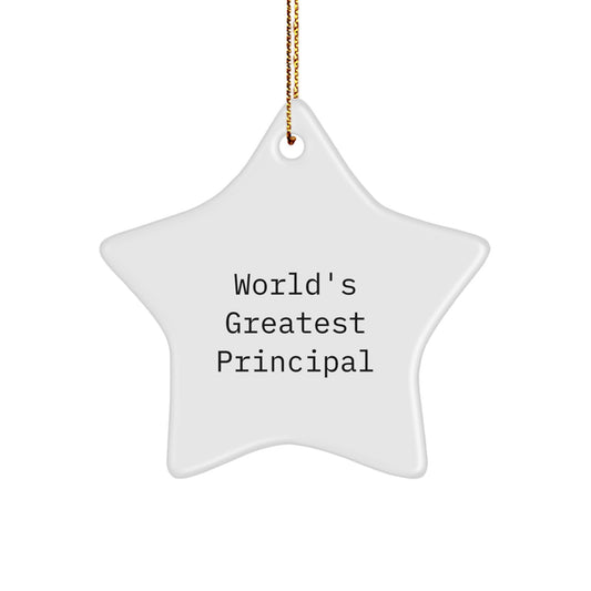 Funny Principal Gifts, World's Greatest Star Ornament, Christmas Unique Gifts for Men or Women from Friends, Family, Coworkers - Image 1