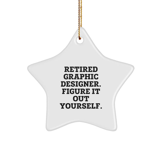 Graphic Designer Gifts from Friends, 'Figure It Out Yourself' Star Ornament for Christmas - Image 1