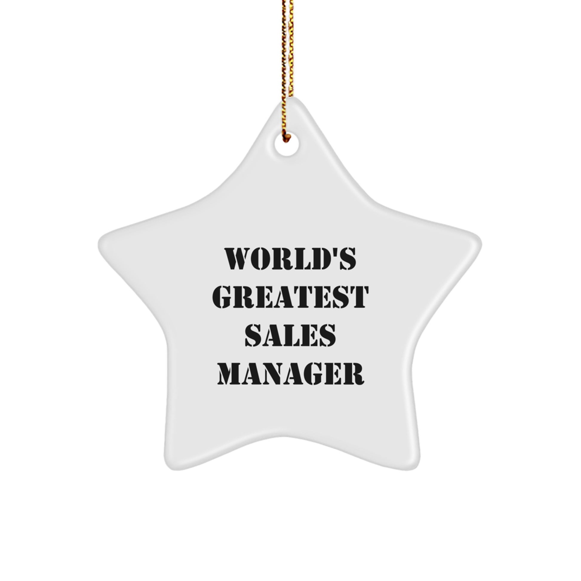 World's Greatest Sales Manager Funny Inspirational Star Ornament Gifts for Men from Friends - Image 1