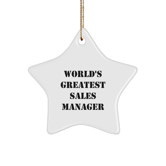 World's Greatest Sales Manager Funny Inspirational Star Ornament Gifts for Men from Friends - Image 1