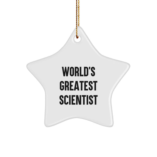 Funny World's Greatest Scientist Star Ornament Gifts for Scientist Friends Family Christmas Unique - Image 1