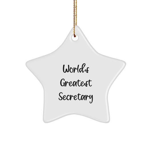 Funny World's Greatest Secretary Gifts from Mom - Star Ornament for Christmas Unique Gifts for Secretary - Image 1