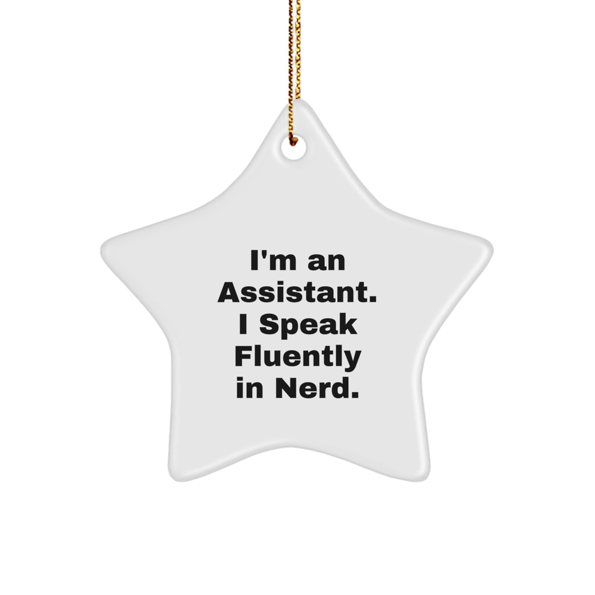 Funny Assistant Christmas Unique Gifts from Men, Unique Star Ornament for Assistant, Gift for Assistant with genius Quote - Image 1