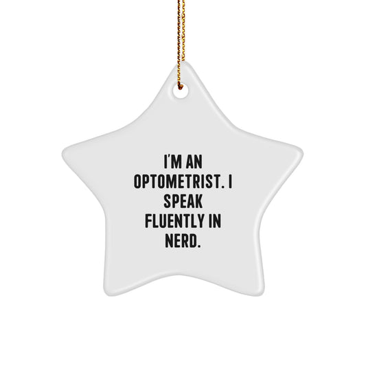 Funny Optometrist Gifts from Friends - Christmas Unique Star Ornament for Optometrist Men - Image 1