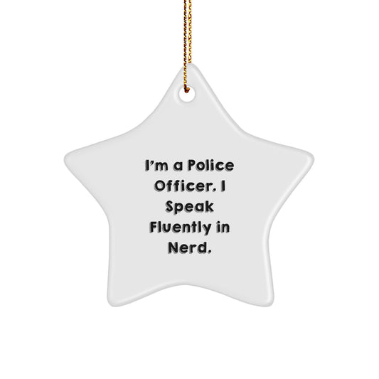 Funny Police Officer Star Ornament Gifts from Men to Police Officers for Christmas - Unique Star Gift for Police Officer Friends and Family - Image 1