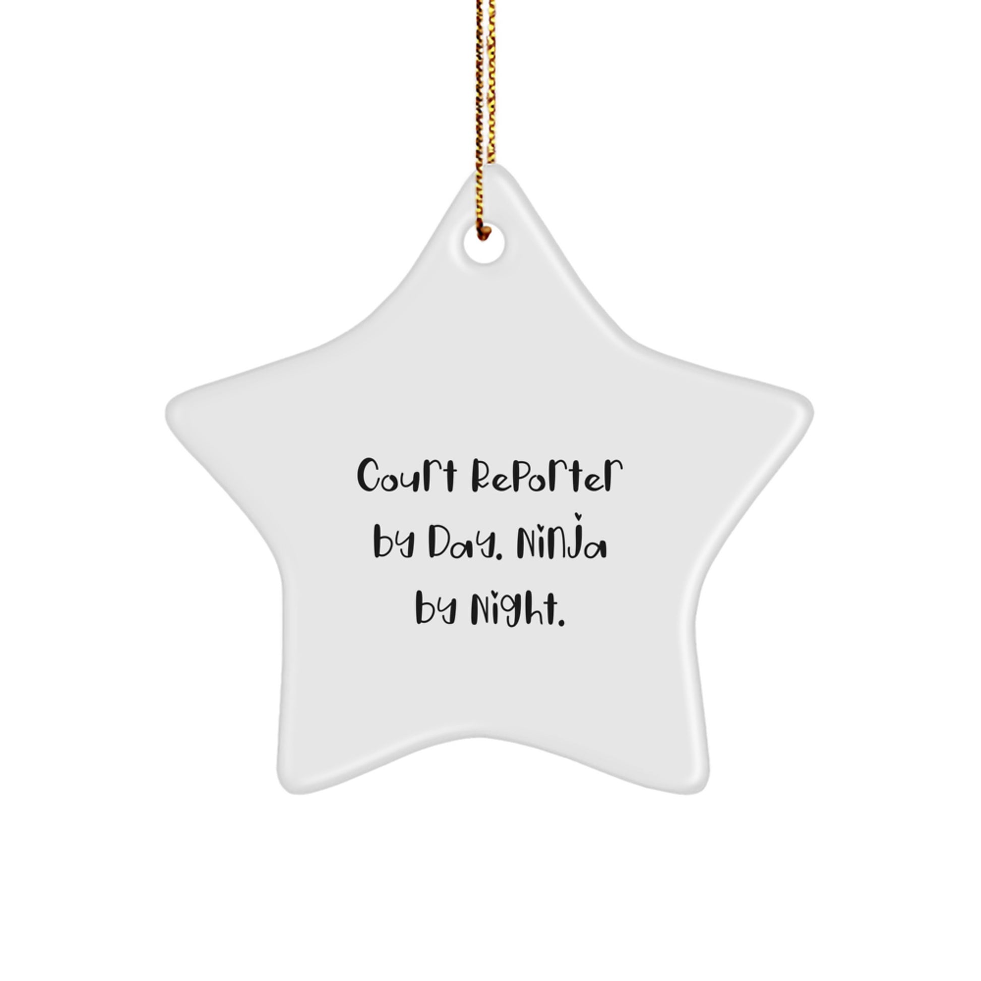 Funny Court Reporter Star Ornament Gifts from Friends for Court Reporter - Image 1